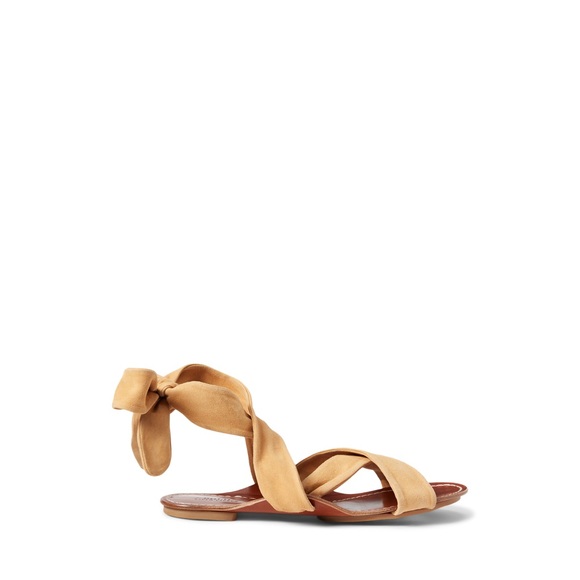 Polo Ralph Lauren Shoes - Polo Ralph Lauren White Leather Tie Sandal Sz 7.5 Womens